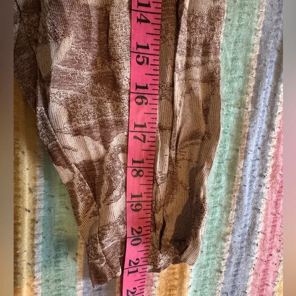 Zara Jacquard Midi Tie Waist Crinkle Detail Dress Brown Full sleeves high neck M - Picture 17 of 17